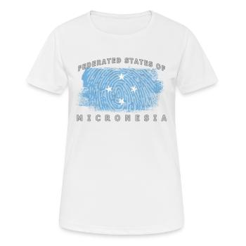 Federated States of Micronesia Mikronesien Flagge - Frauen T-Shirt atmungsaktiv - Weiß - Vorne - AI Model Female 172 dark (172cm)