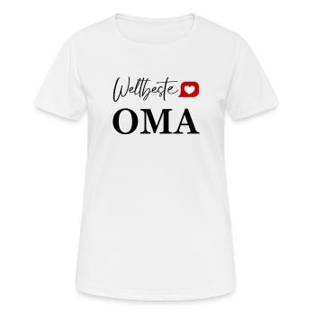 Beste Oma - Frauen T-Shirt atmungsaktiv - Weiß - Vorne - AI Model Female 172 dark (172cm)