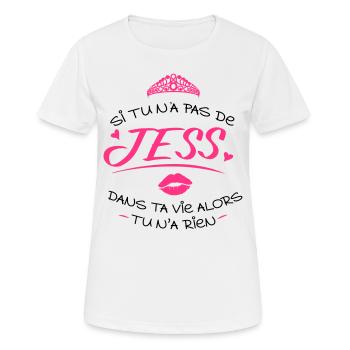 si tu n'a pas de Jess dans ta vie - BLACK AND PINK - T-shirt respirant Femme - blanc - Devant - AI Model Female 172 dark (172cm)