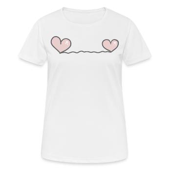 Cœur coeur - T-shirt respirant Femme - blanc - Devant - AI Model Female 172 dark (172cm)