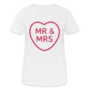 Herr und Frau Liebe Herz Logo - Frauen T-Shirt atmungsaktiv - Weiß - Vorne - AI Model Female 172 dark (172cm)