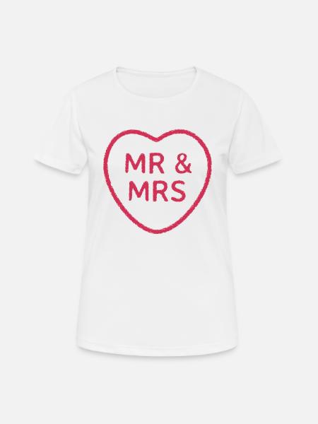 Logo de M. et Mme Love Heart - T-shirt respirant Femme - blanc