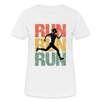 Run Run Run Vintage Runner Girl - T-shirt respirant Femme - blanc - Devant - AI Model Female 172 dark (172cm)