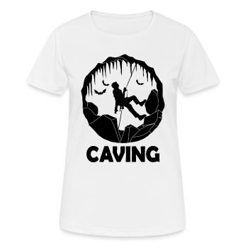 Caving - Speleology Cave Exploration - Women's Breathable T-Shirt - white - Front - AI Model Female 172 dark (172cm)