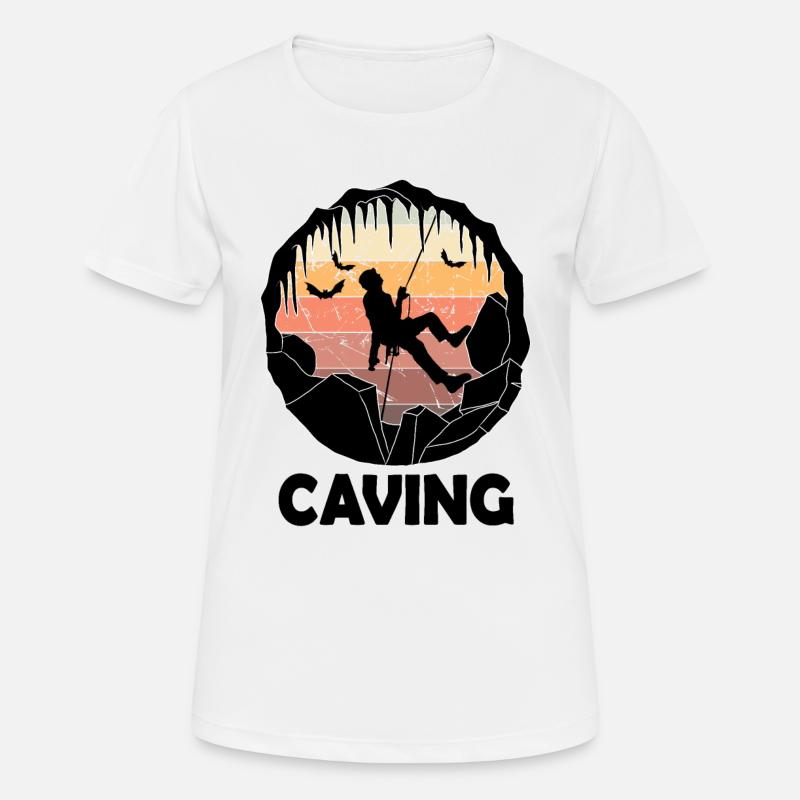 Caving - Cave Explorer Speleology - Women's Breathable T-Shirt - white