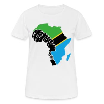 Tansania Tansanische Flagge Afrika Ethnic Souvenir - Frauen T-Shirt atmungsaktiv - Weiß - Vorne - AI Model Female 172 dark (172cm)