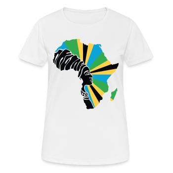 Tansania Tansanische Flagge Afrika Ethnic Souvenir - Frauen T-Shirt atmungsaktiv - Weiß - Vorne - AI Model Female 172 dark (172cm)