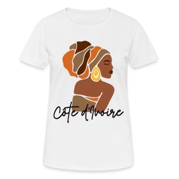 Côte d'Ivoire Ivory Coast Mrs Black Heritage - Women's Breathable T-Shirt - white - Front - AI Model Female 172 dark (172cm)
