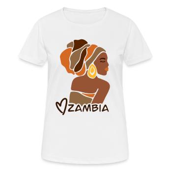 Zambie Zambie Drapeau zambien Patrimoine noir - T-shirt respirant Femme - blanc - Devant - AI Model Female 172 dark (172cm)