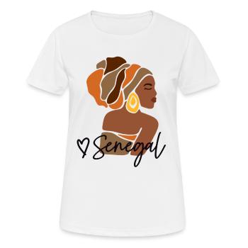 Sénégal Sénégal Afrique Patrimoine Noir - T-shirt respirant Femme - blanc - Devant - AI Model Female 172 dark (172cm)