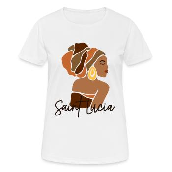 Saint Lucia Karibik Karibische Insel cool Souvenir - Frauen T-Shirt atmungsaktiv - Weiß - Vorne - AI Model Female 172 dark (172cm)