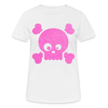 Totenkopf - Frauen T-Shirt atmungsaktiv - Weiß - Vorne - AI Model Female 172 dark (172cm)