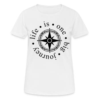 La vie est un voyage - boussole - T-shirt respirant Femme - blanc - Devant - AI Model Female 172 dark (172cm)