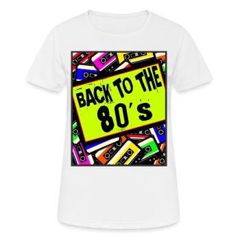 Back to the 80s 80er Retro - Frauen T-Shirt atmungsaktiv - Weiß - Vorne - AI Model Female 172 dark (172cm)