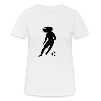 Women's Football Gift - Women's Breathable T-Shirt - white - Front - AI Model Female 172 dark (172cm)