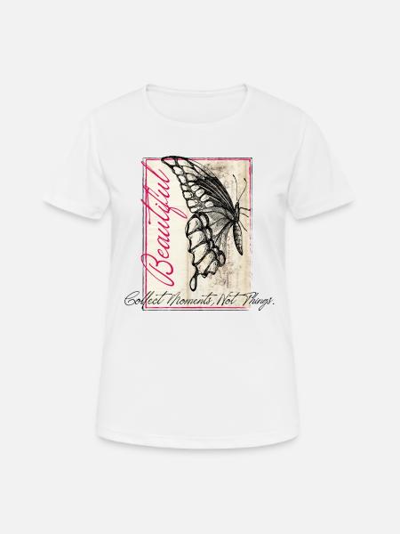 Butterfly Poetry Retro Vintage - Women's Breathable T-Shirt - white