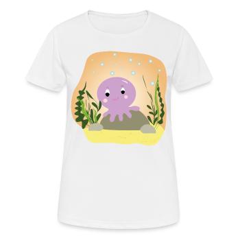 Otto Oktopus - Geschenk - Geschenkidee - Frauen T-Shirt atmungsaktiv - Weiß - Vorne - AI Model Female 172 dark (172cm)