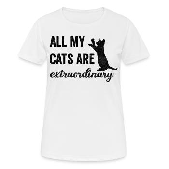 All My Cats Are Extraordinary black - Women's Breathable T-Shirt - white - Front - AI Model Female 172 dark (172cm)