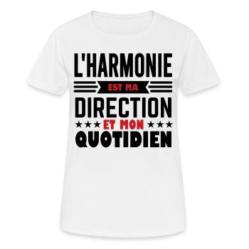L'harmonie est ma direction et mon quotidien - T-shirt respirant Femme - blanc - Devant - AI Model Female 172 dark (172cm)