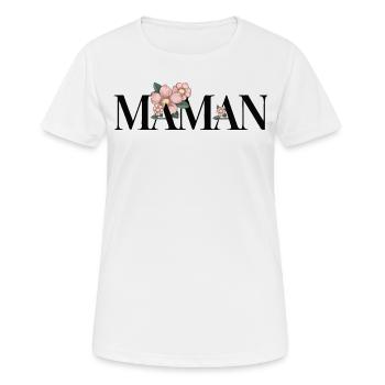 idee cadeau maman fete des meres anniversaire - T-shirt respirant Femme - blanc - Devant - AI Model Female 172 dark (172cm)