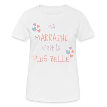 Ma marraine c'est la plus belle - T-shirt respirant Femme - blanc - Devant - AI Model Female 172 dark (172cm)