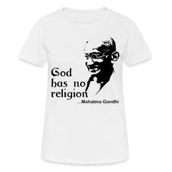 Gandhi Gott hat keine Religion - Frauen T-Shirt atmungsaktiv - Weiß - Vorne - AI Model Female 172 dark (172cm)