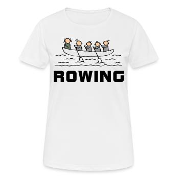 Rudern Rowing 4er Riemenboot mit Steuermann - Frauen T-Shirt atmungsaktiv - Weiß - Vorne - AI Model Female 172 dark (172cm)