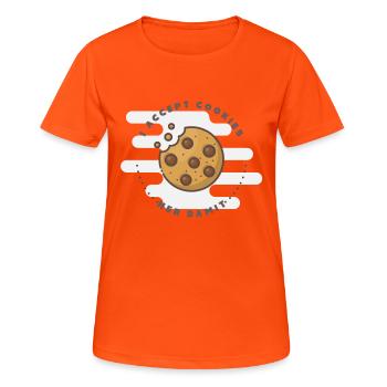 AcceptCookies (Cookie-Amour Edition) - T-shirt respirant Femme - orange néon - Devant - AI Model Female 172 dark (172cm)