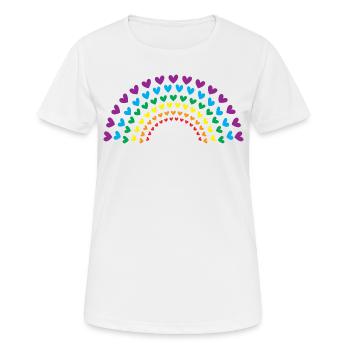 Rainbow of Hearts - Women's Breathable T-Shirt - white - Front - AI Model Female 172 dark (172cm)