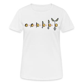 Pois - germination et croissance - T-shirt respirant Femme - blanc - Devant - AI Model Female 172 dark (172cm)