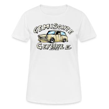 Pappe Gemisch Kombi - Frauen T-Shirt atmungsaktiv - Weiß - Vorne - AI Model Female 172 dark (172cm)