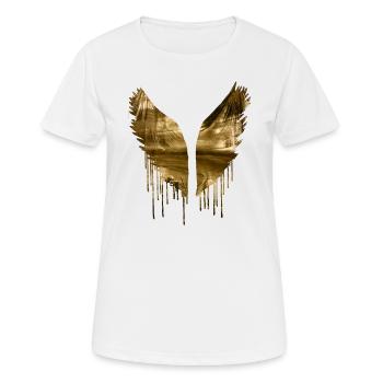 Angelwings,Ailes,Or,Ailes d’Ange,Métallique - T-shirt respirant Femme - blanc - Devant - AI Model Female 172 dark (172cm)
