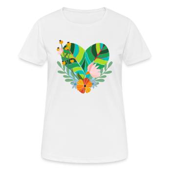 Umweltfreundliches Herz - Frauen T-Shirt atmungsaktiv - Weiß - Vorne - AI Model Female 172 dark (172cm)