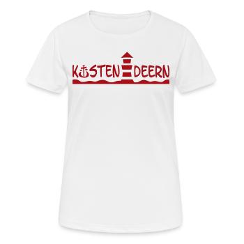 Küstendeern Aufschrift Rot - Frauen T-Shirt atmungsaktiv - Weiß - Vorne - AI Model Female 172 dark (172cm)