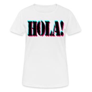 Bonjour - T-shirt respirant Femme - blanc - Devant - AI Model Female 172 dark (172cm)