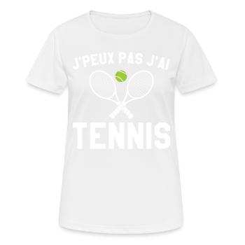 Ich kann kein Tennisgeschenk Tennisspieler haben - Frauen T-Shirt atmungsaktiv - Weiß - Vorne - AI Model Female 172 dark (172cm)
