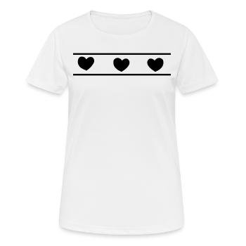 Cœur coeur - T-shirt respirant Femme - blanc - Devant - AI Model Female 172 dark (172cm)