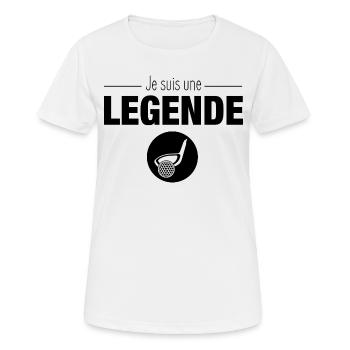 Je suis une legende au golf t-shirt golf - T-shirt respirant Femme - blanc - Devant - AI Model Female 172 dark (172cm)