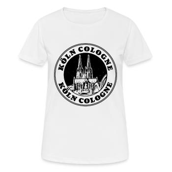 Cologne Ville Cathédrale de Cologne Ville de Cologne Allemagne - T-shirt respirant Femme - blanc - Devant - AI Model Female 172 dark (172cm)