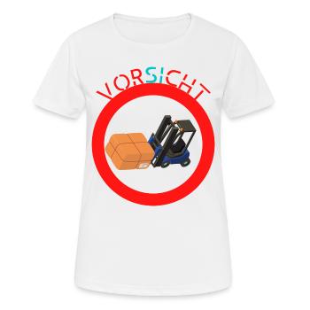 Vorsicht Gabelstapler - Frauen T-Shirt atmungsaktiv - Weiß - Vorne - AI Model Female 172 dark (172cm)
