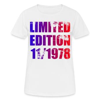 45th Birthday Edition Limitée 11/1978 - T-shirt respirant Femme - blanc - Devant - AI Model Female 172 dark (172cm)