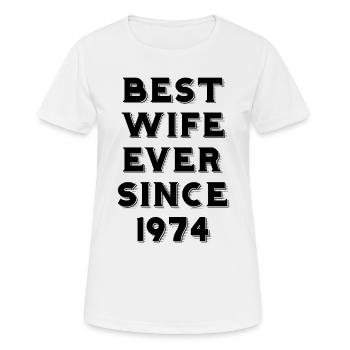 Best Wife Since 1974 - Frauen T-Shirt atmungsaktiv - Weiß - Vorne - AI Model Female 172 dark (172cm)