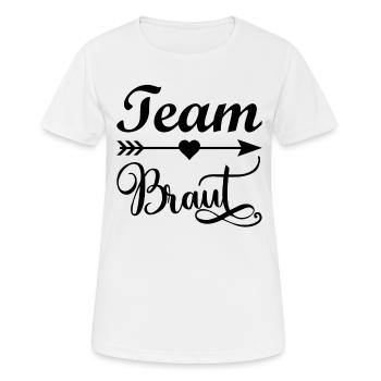 Team Braut Junggesellenabschied Party die Braut - Frauen T-Shirt atmungsaktiv - Weiß - Vorne - AI Model Female 172 dark (172cm)