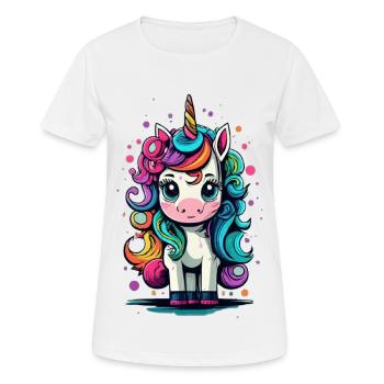 Fett süßes Einhorn - Frauen T-Shirt atmungsaktiv - Weiß - Vorne - AI Model Female 172 dark (172cm)