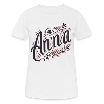 Anna Name Floral - Women's Breathable T-Shirt - white - Front - AI Model Female 172 dark (172cm)