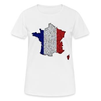 Carte de la France et de la Corse Carte de la France - T-shirt respirant Femme - blanc - Devant - AI Model Female 172 dark (172cm)