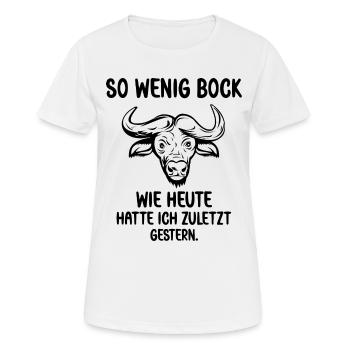 Ein lustiger Bock Tier kein Bock haben - Frauen T-Shirt atmungsaktiv - Weiß - Vorne - AI Model Female 172 dark (172cm)
