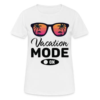 Mode vacances avec lunettes de soleil Urlaub Modus Brille - T-shirt respirant Femme - blanc - Devant - AI Model Female 172 dark (172cm)