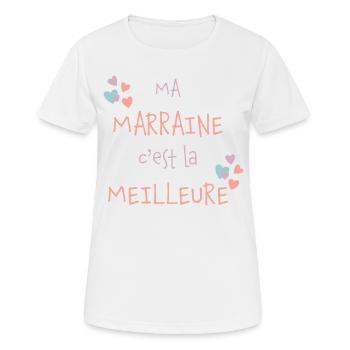 Ma marraine c'est la meilleure - T-shirt respirant Femme - blanc - Devant - AI Model Female 172 dark (172cm)