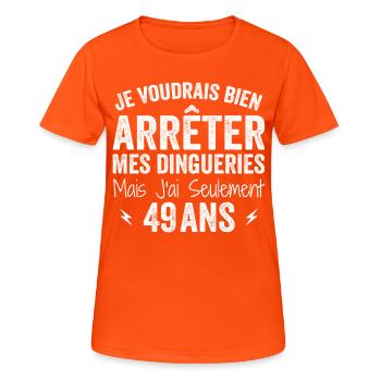 49th Birthday Gift Funny 49 Years - Women's Breathable T-Shirt - neon orange - Front - AI Model Female 172 dark (172cm)